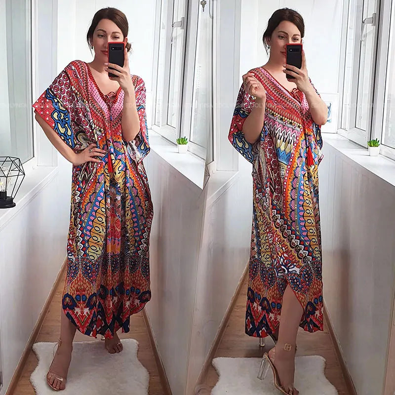 Plus Size Bohoemian Kimono Cover Ups