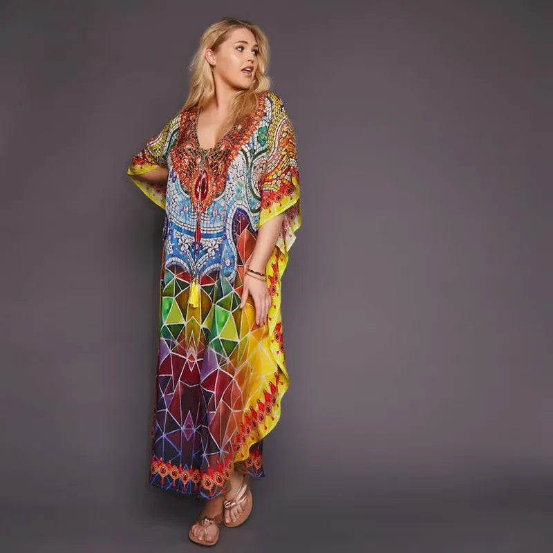 Plus Size Bohoemian Kimono Cover Ups