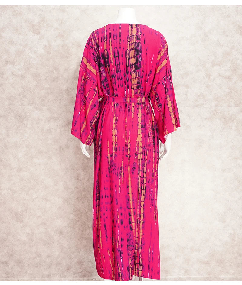 Plus Size Tie dye Striped Cover-ups