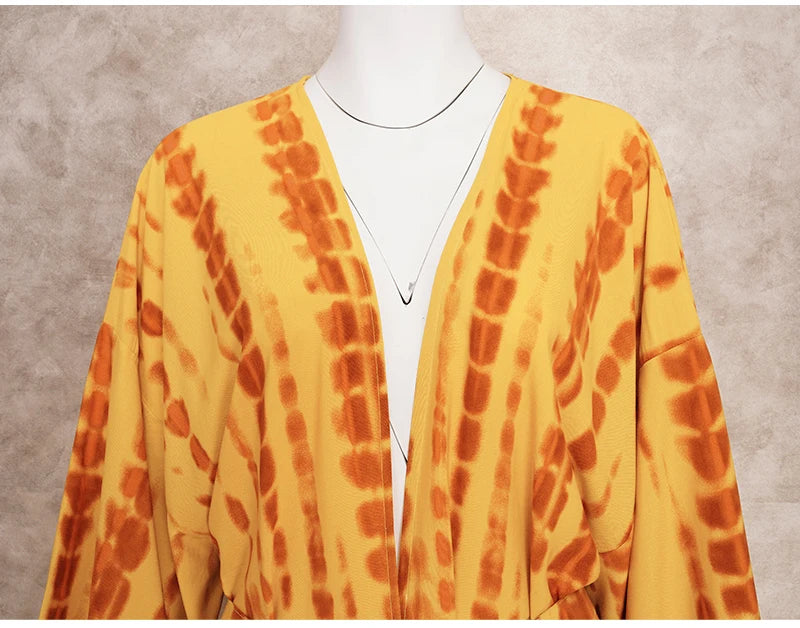 Plus Size Tie dye Striped Cover-ups