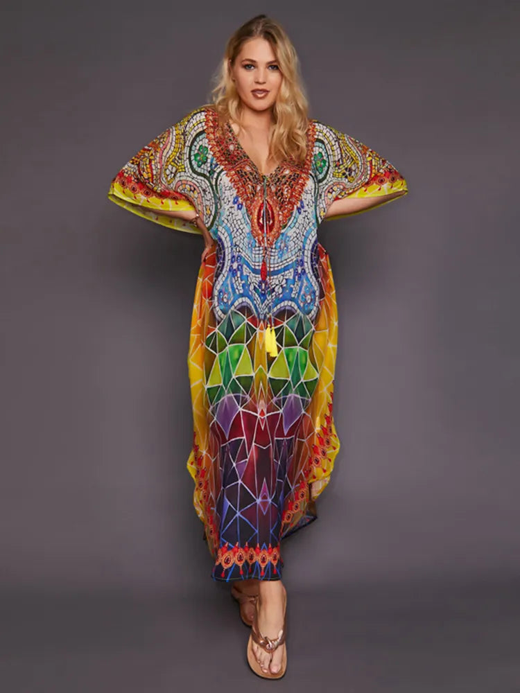 Plus Size Bohoemian Kimono Cover Ups