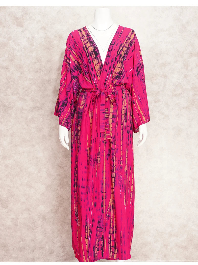 Plus Size Tie dye Striped Cover-ups