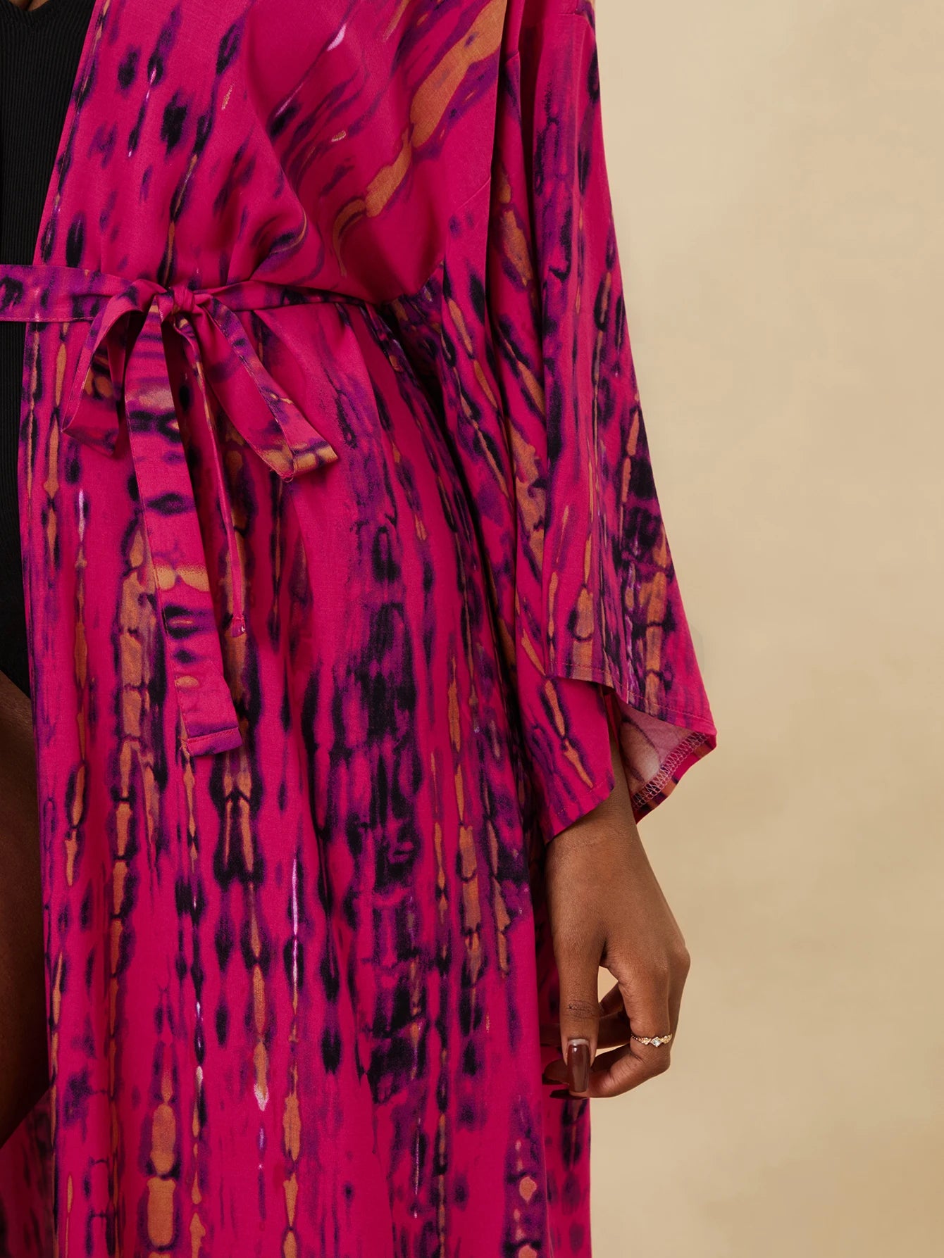 Plus Size Tie dye Striped Cover-ups