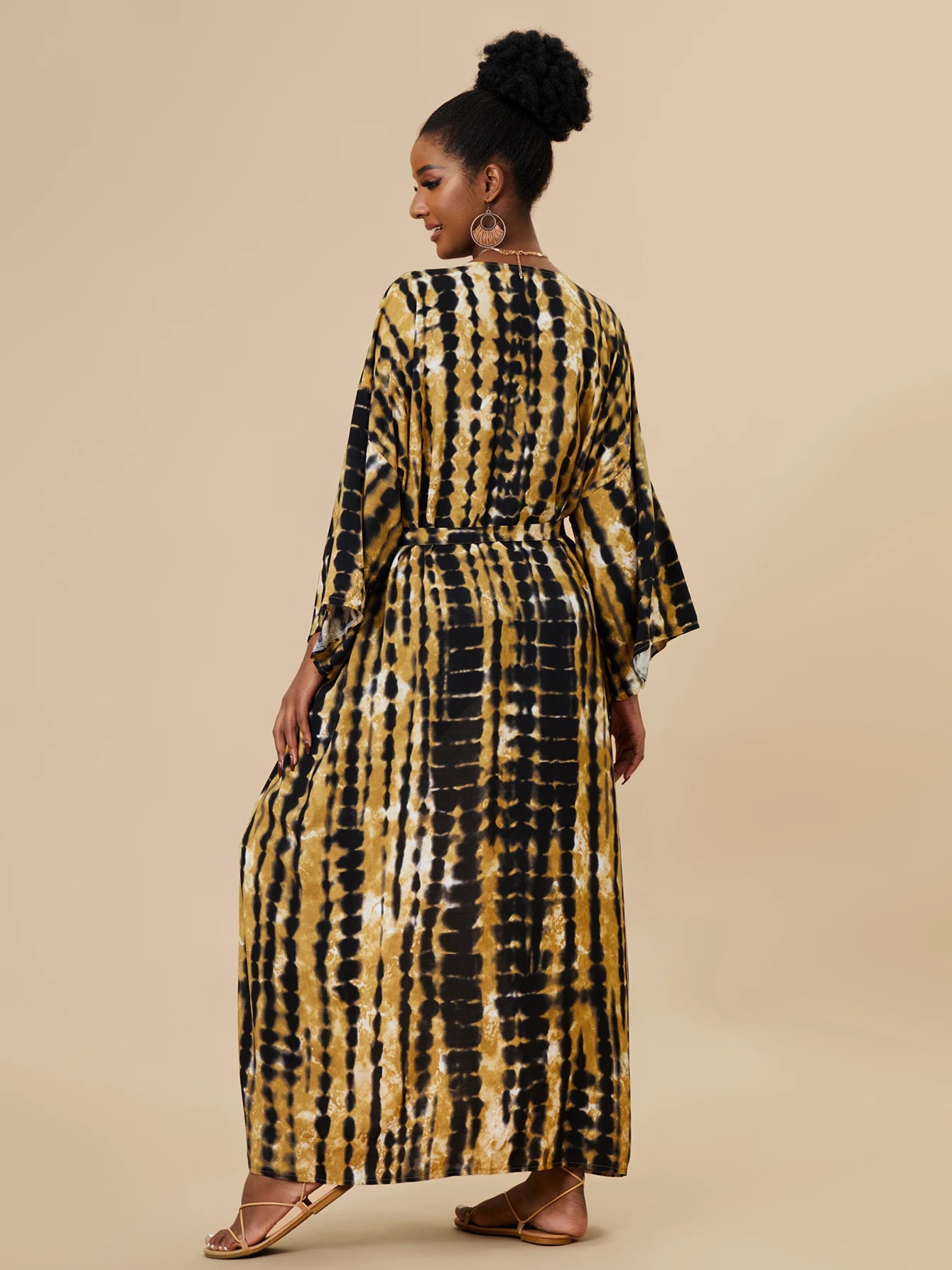 Plus Size Tie dye Striped Cover-ups