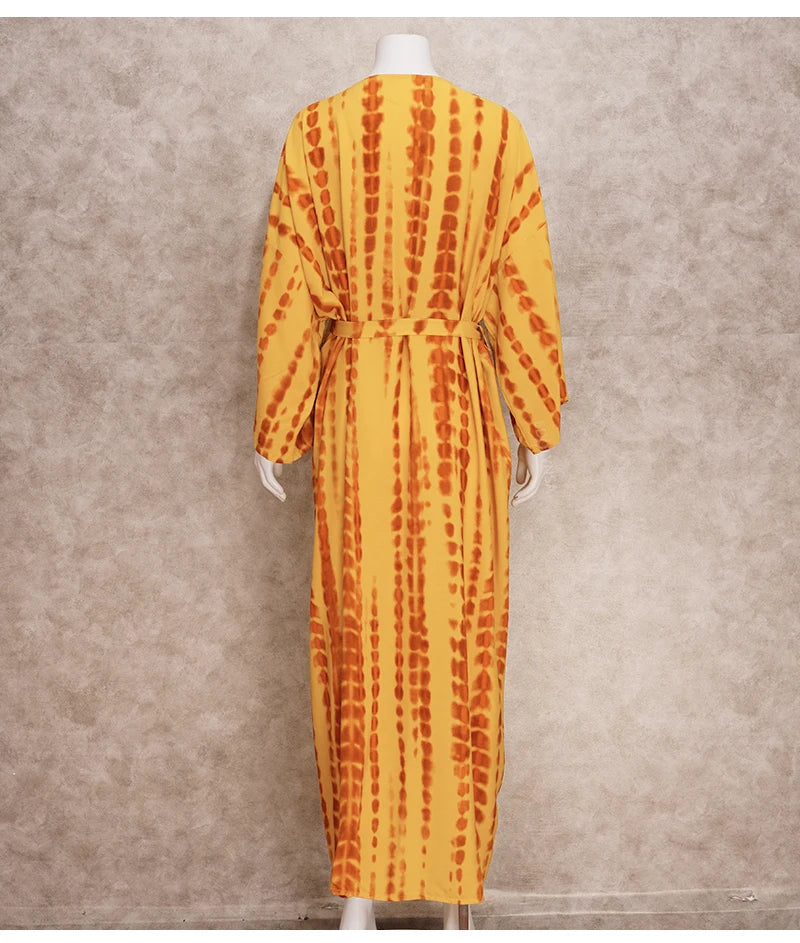 Plus Size Tie dye Striped Cover-ups
