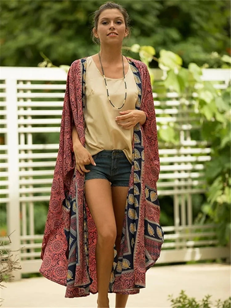 Plus Size Earth Kimono