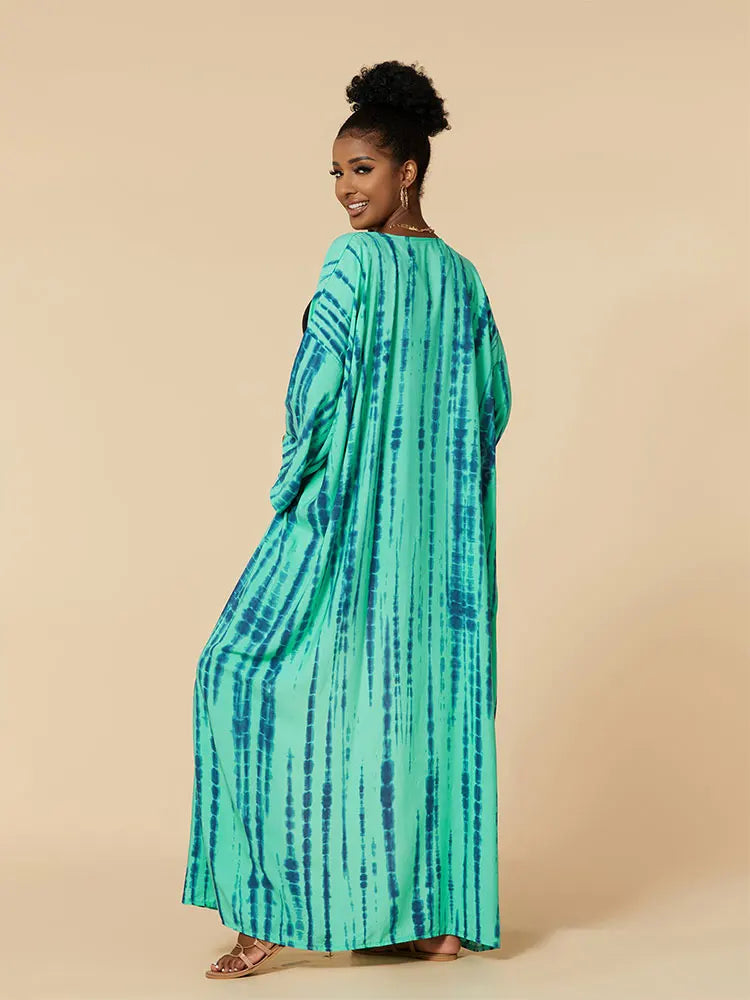 Plus Size Tie dye Striped Cover-ups