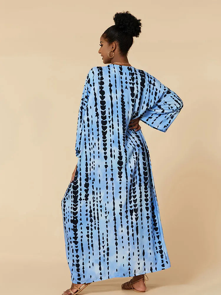 Plus Size Tie dye Striped Cover-ups