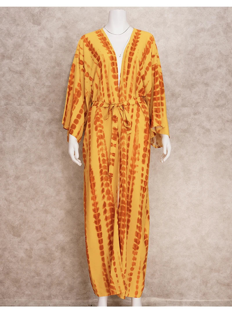 Plus Size Tie dye Striped Cover-ups