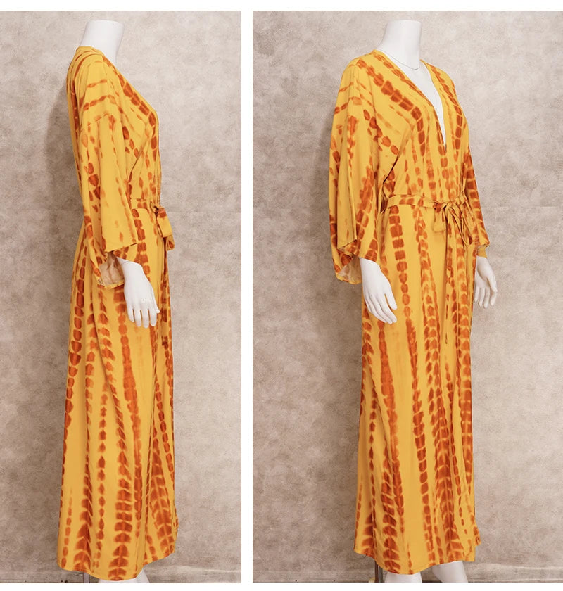 Plus Size Tie dye Striped Cover-ups