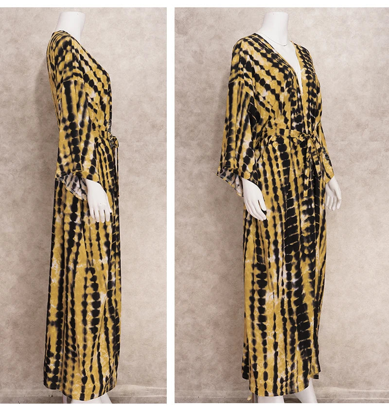 Plus Size Tie dye Striped Cover-ups