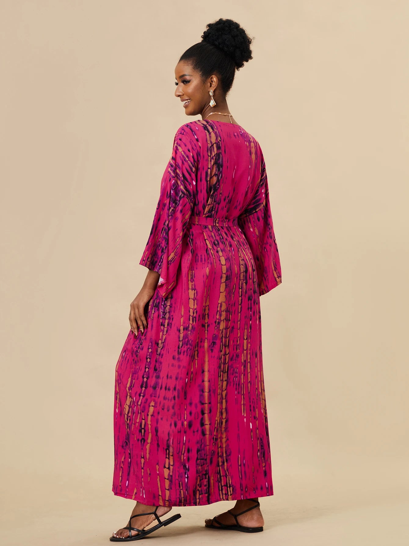 Plus Size Tie dye Striped Cover-ups