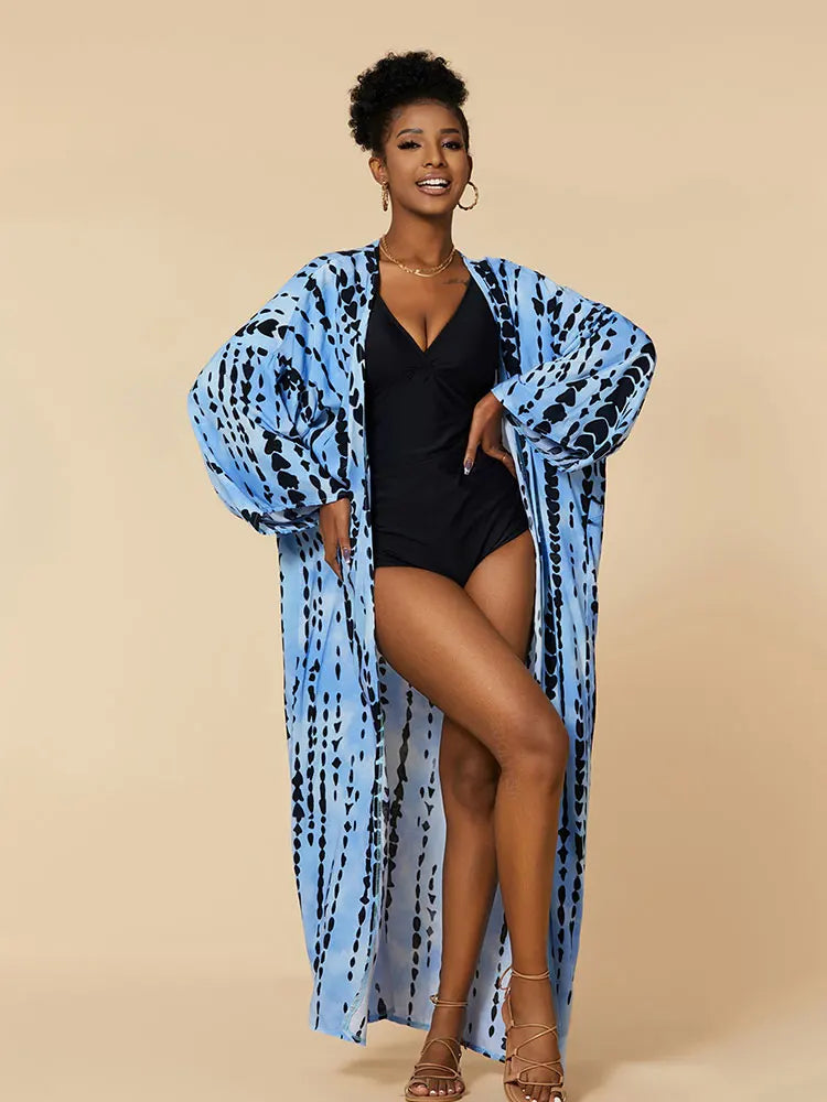 Plus Size Tie dye Striped Cover-ups