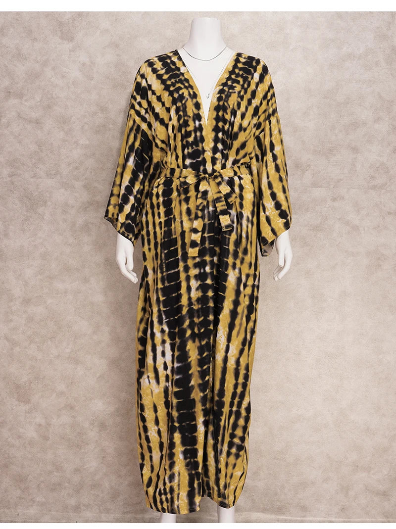Plus Size Tie dye Striped Cover-ups