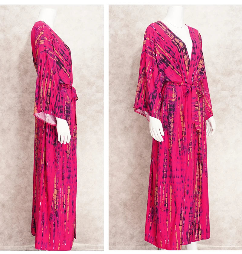 Plus Size Tie dye Striped Cover-ups