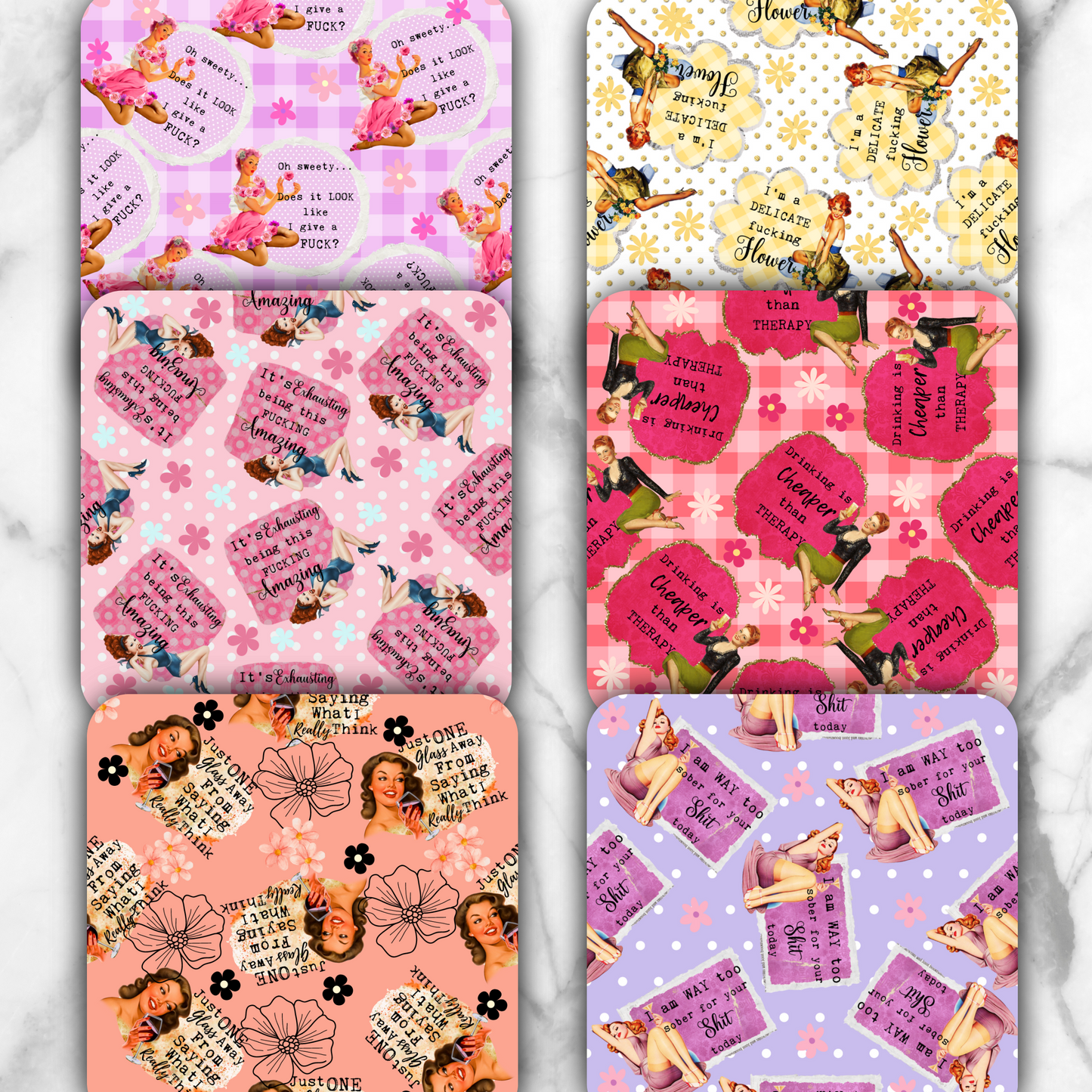 Sassy Ladies Ceramic Coaster Set