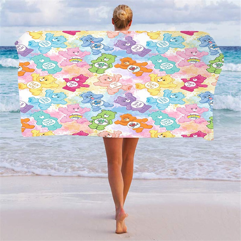 Sweary Care Bear Beach Towel