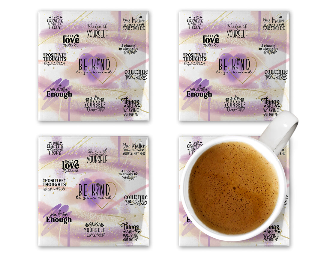 Be Kind to Your Mind Square Coaster Set
