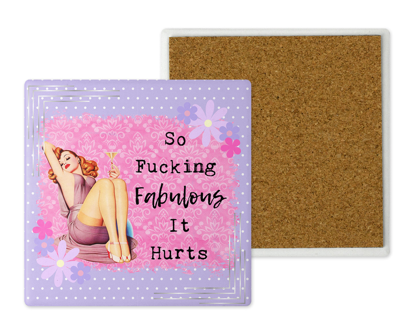 Sassy Ladies Sweary Ceramic Coaster Set