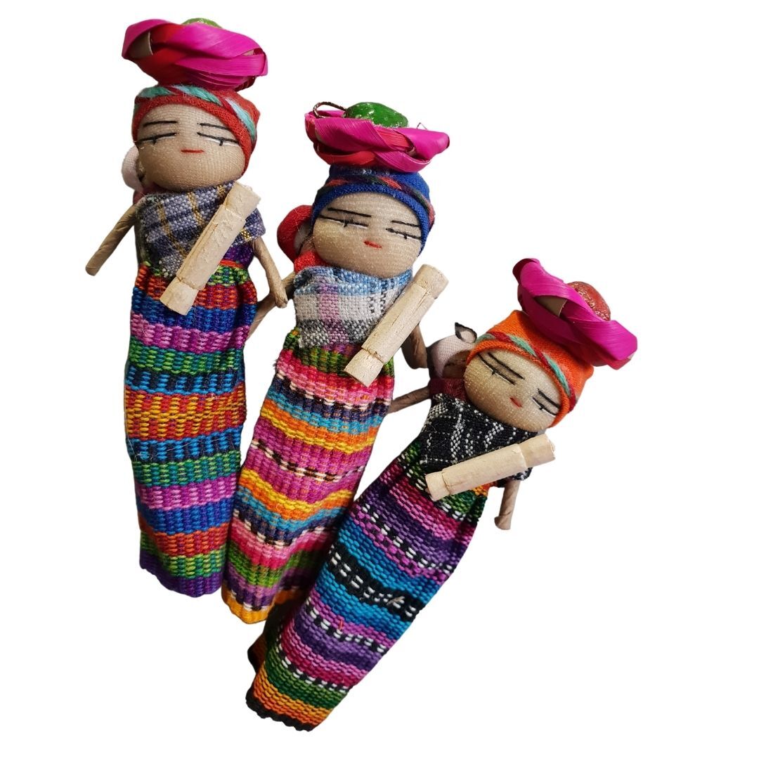 Worry Doll Large Magent -Mother & Baby