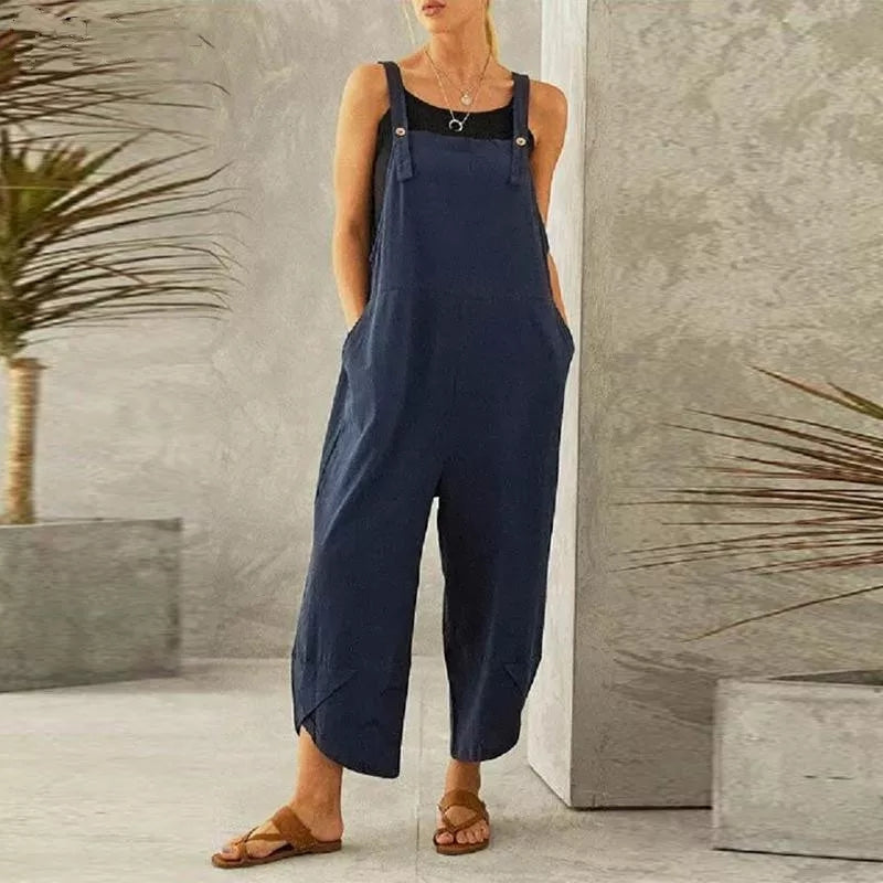 Casual Cotton Linen Romper Jumpsuit