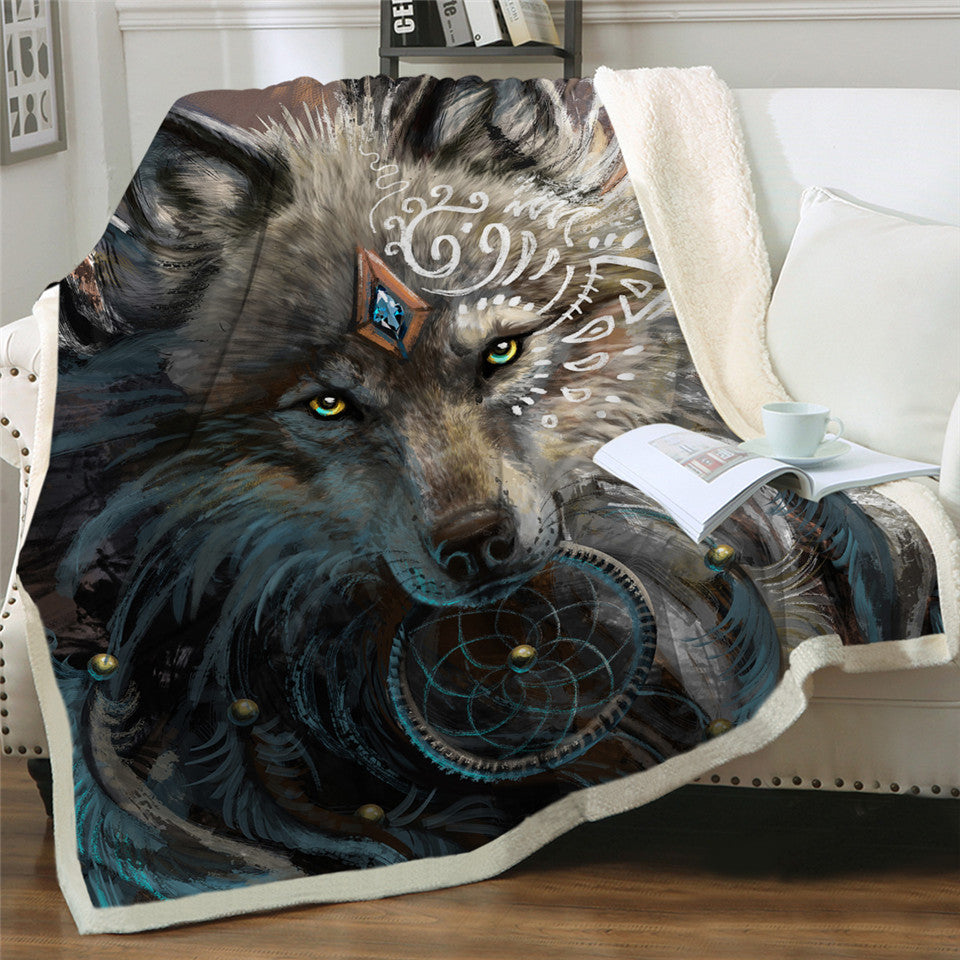 Warrior Wolf Blanket