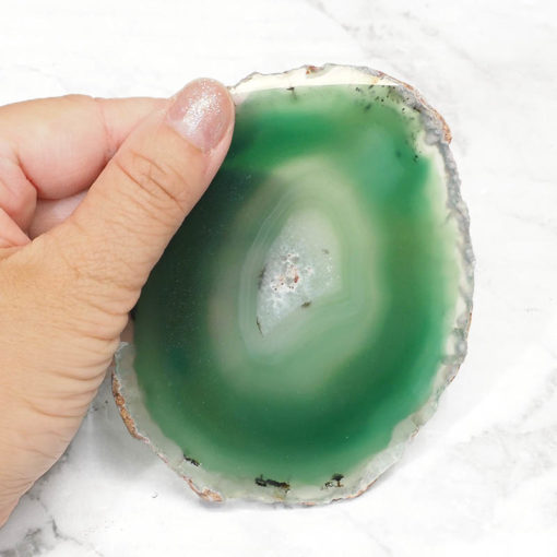 Green Agate Crystal Coaster Set