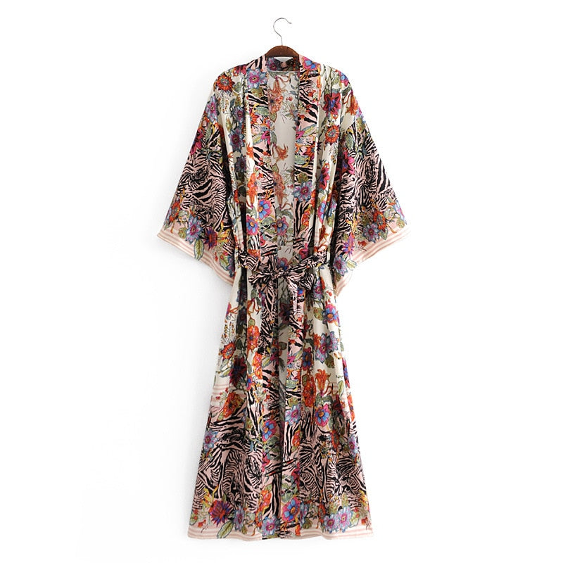 Vintage Print Kimono