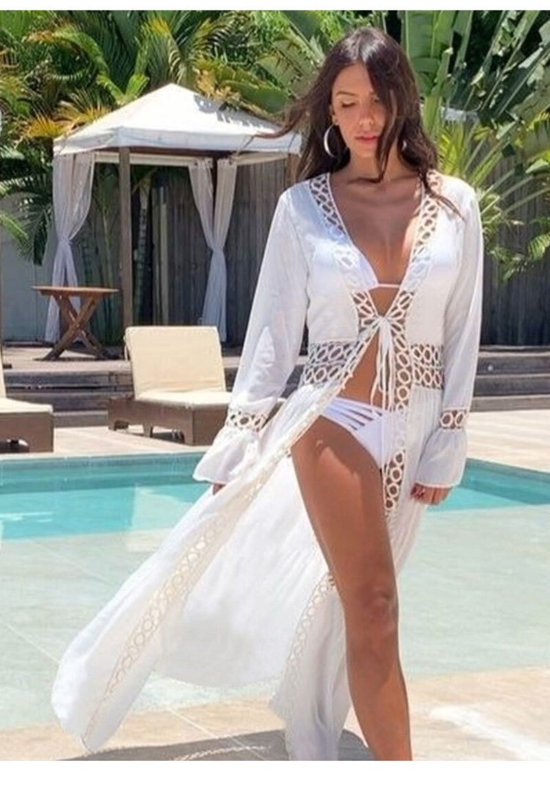 Goddess Long White Cover Up