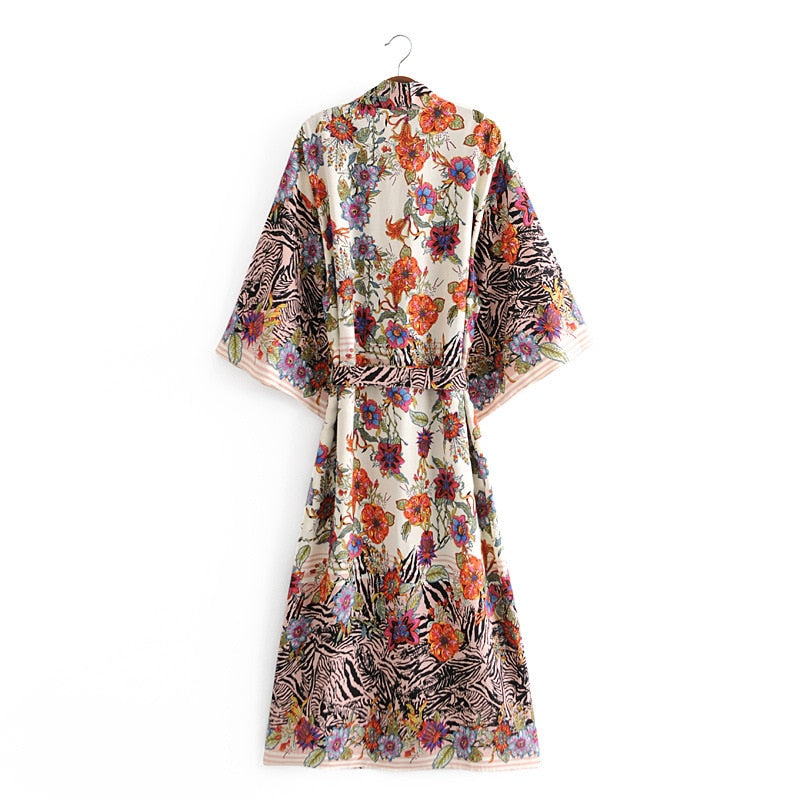 Vintage Print Kimono