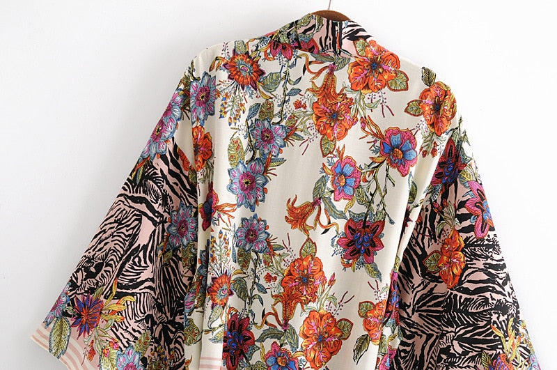 Vintage Print Kimono