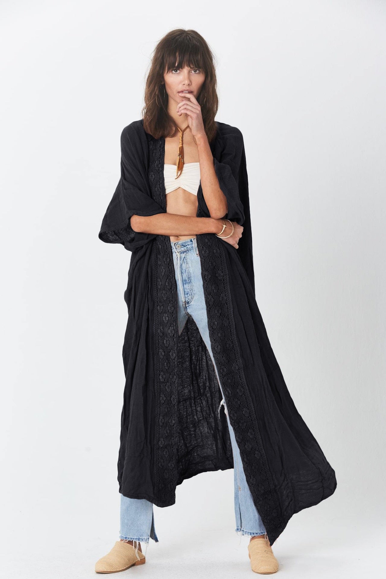 Oversized Long Kimono Cover up