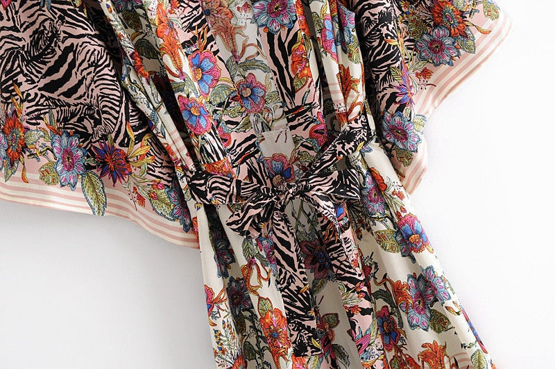 Vintage Print Kimono