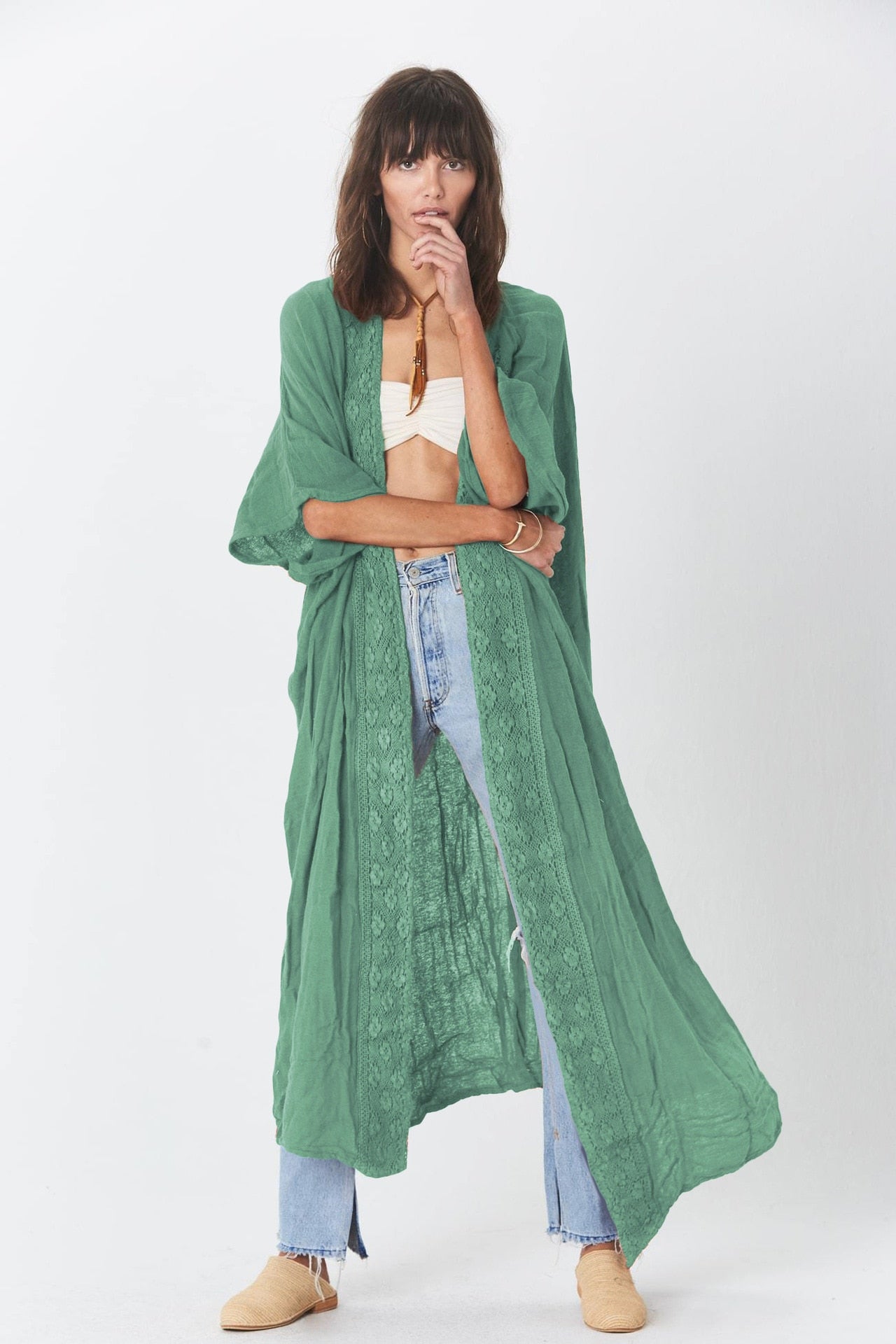 Oversized Long Kimono Cover up
