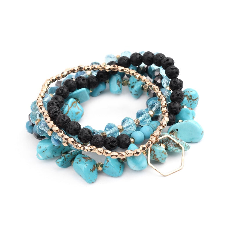 Turquoise Boho Stack Bracelet