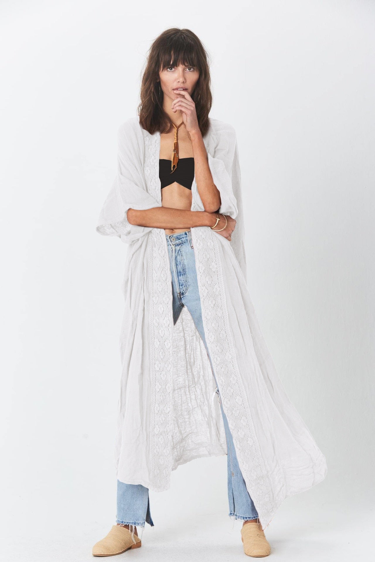 Oversized Long Kimono Cover up