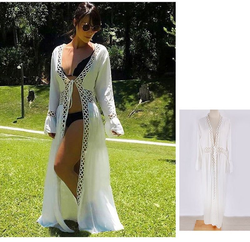 Goddess Long White Cover Up