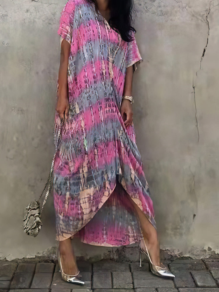 Oversized Bohoemain Tie Dye Cover Up