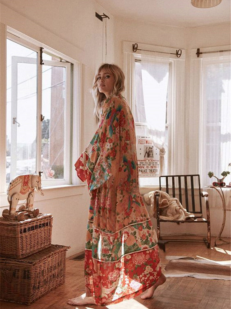 Floral Boho Beach Cover Up