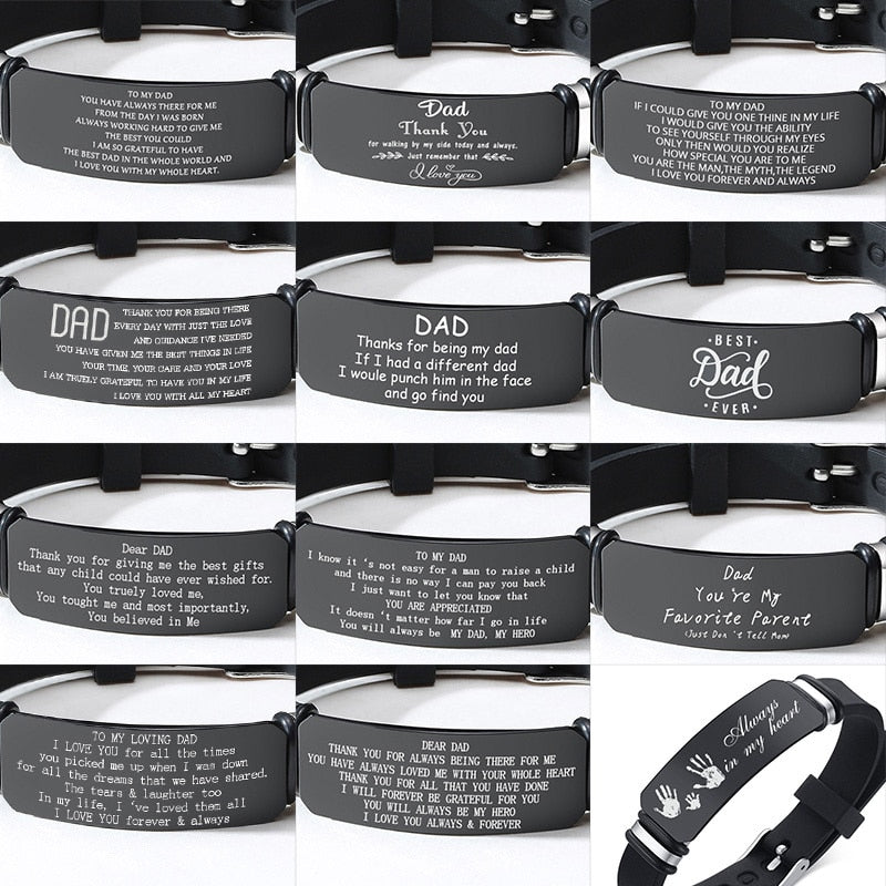 Dad Custom Men Stainless Steel Bangle
