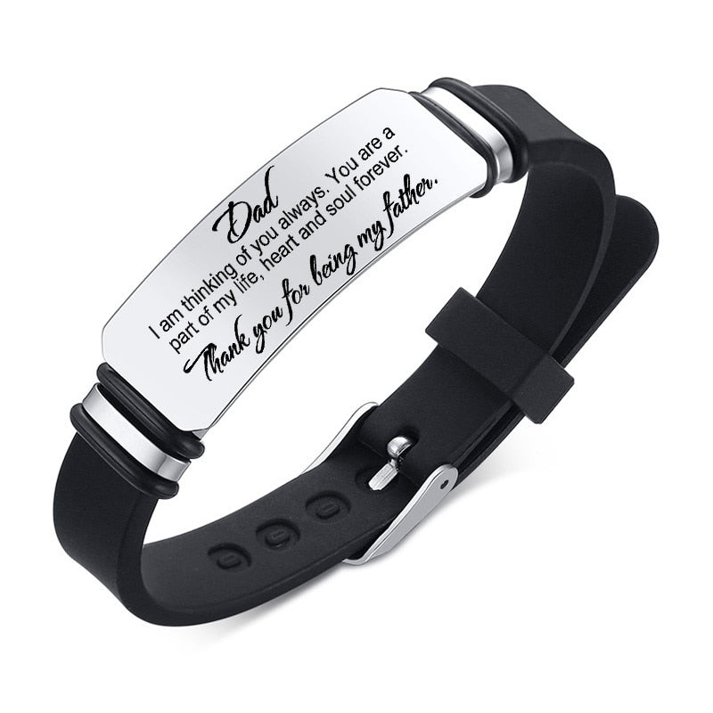 Dad Custom Men Stainless Steel Bangle