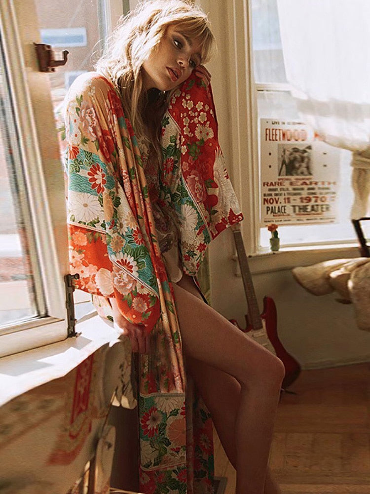 Floral Boho Beach Cover Up