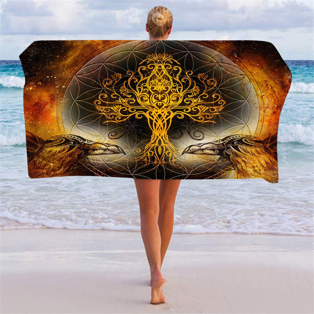 Celtic Tree & Ravens Multi purpose Towel
