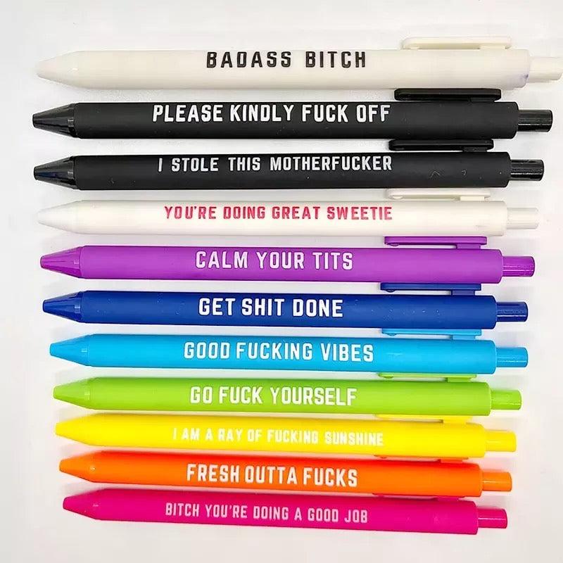 Snarky (Swear) Pen Set (11 pens) - MOQ 3 sets (minimum order quantity)  RESTOCKED