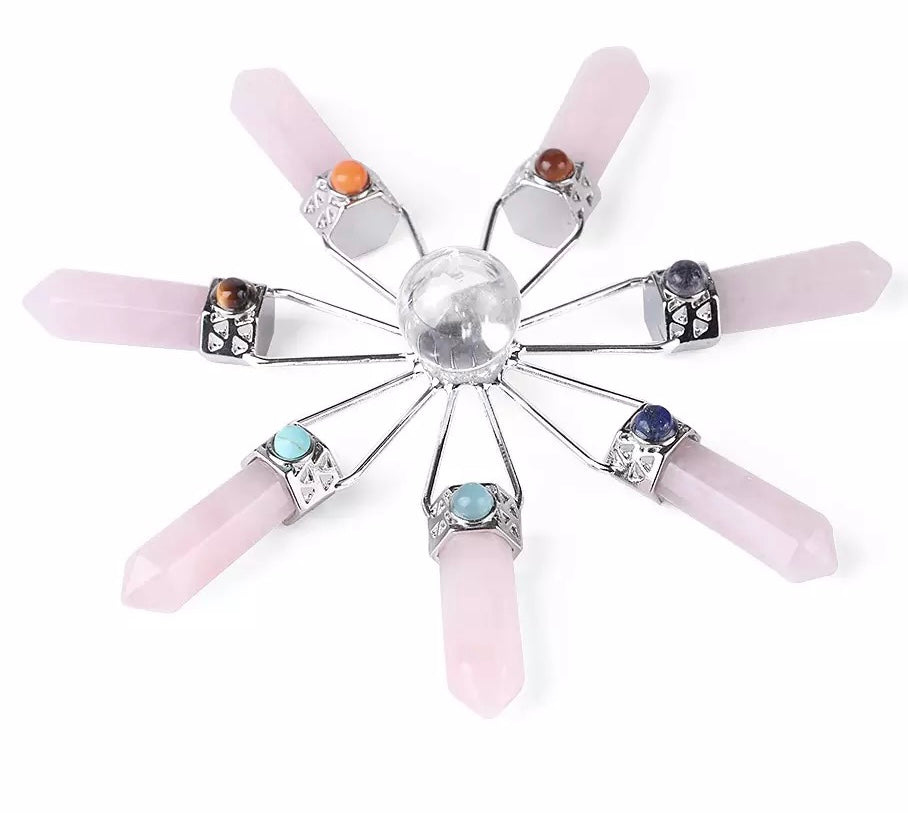 7 Point Rose Quartz Chakra Energy Point Generator