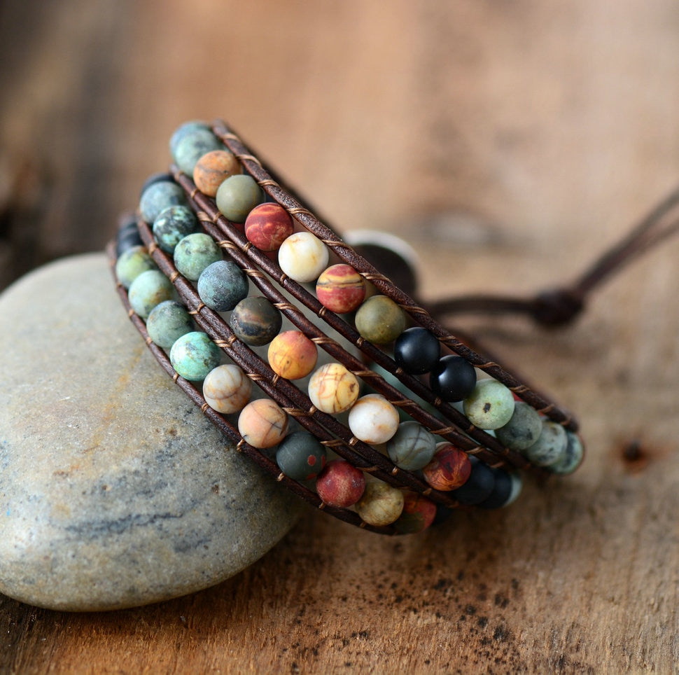 Vintage Love Leather Wrap Bracelet