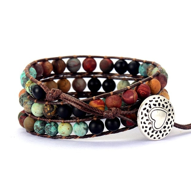 Vintage Love Leather Wrap Bracelet