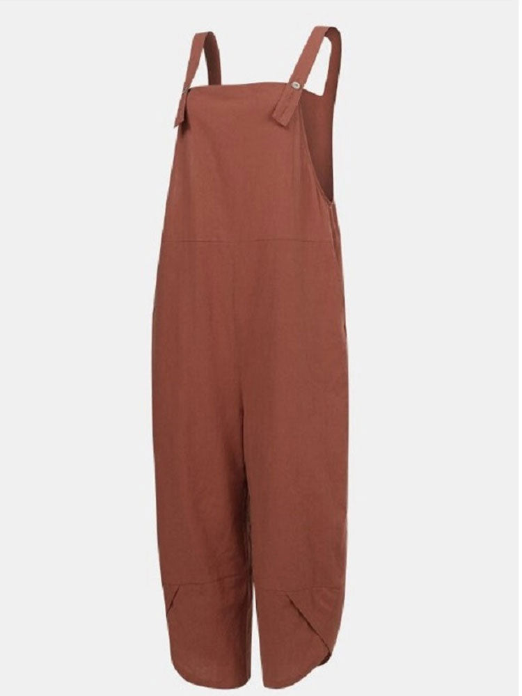 Casual Cotton Linen Romper Jumpsuit