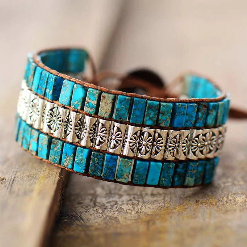 Boho Turquoise Cuff Bracelet TELW