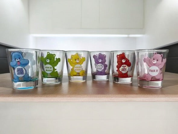 Sweary Care Bear Shot Glass Set